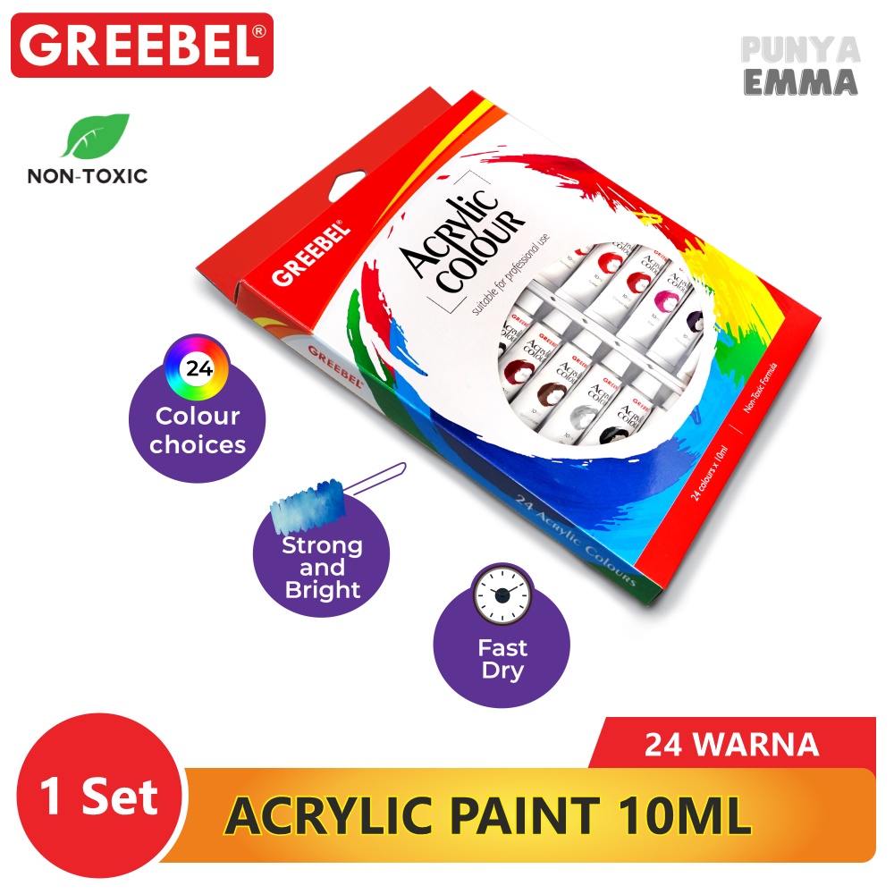 

GREEBEL ACRYLIC PAINT / CAT AKRILIK 10 ML - 24 WARNA
