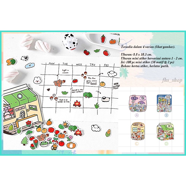 

100 Pcs Sticker Aesthetic Buku Diary Sticker Aesthetic Sticker Deco Stiker Lucu Living Home Stuff Flake Stickers Set