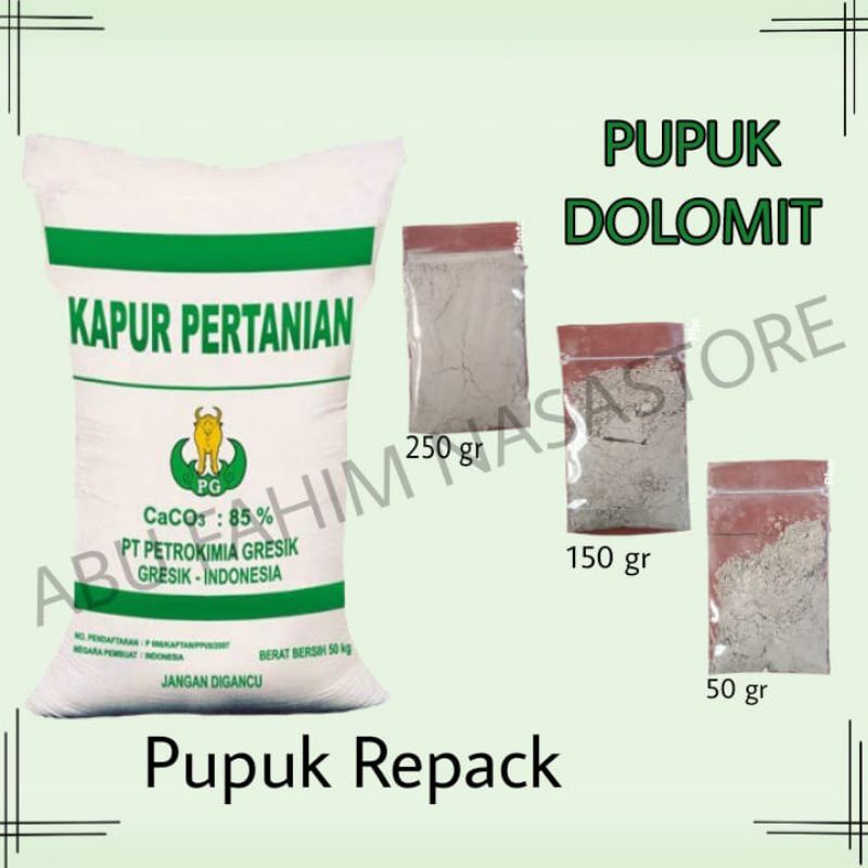 PUPUK DOLOMIT KEBOMAS KEMASAN REPACK 250GR,150GR,50GR/ PUPUK KAPUR PERTANIAN KEBOMAS
