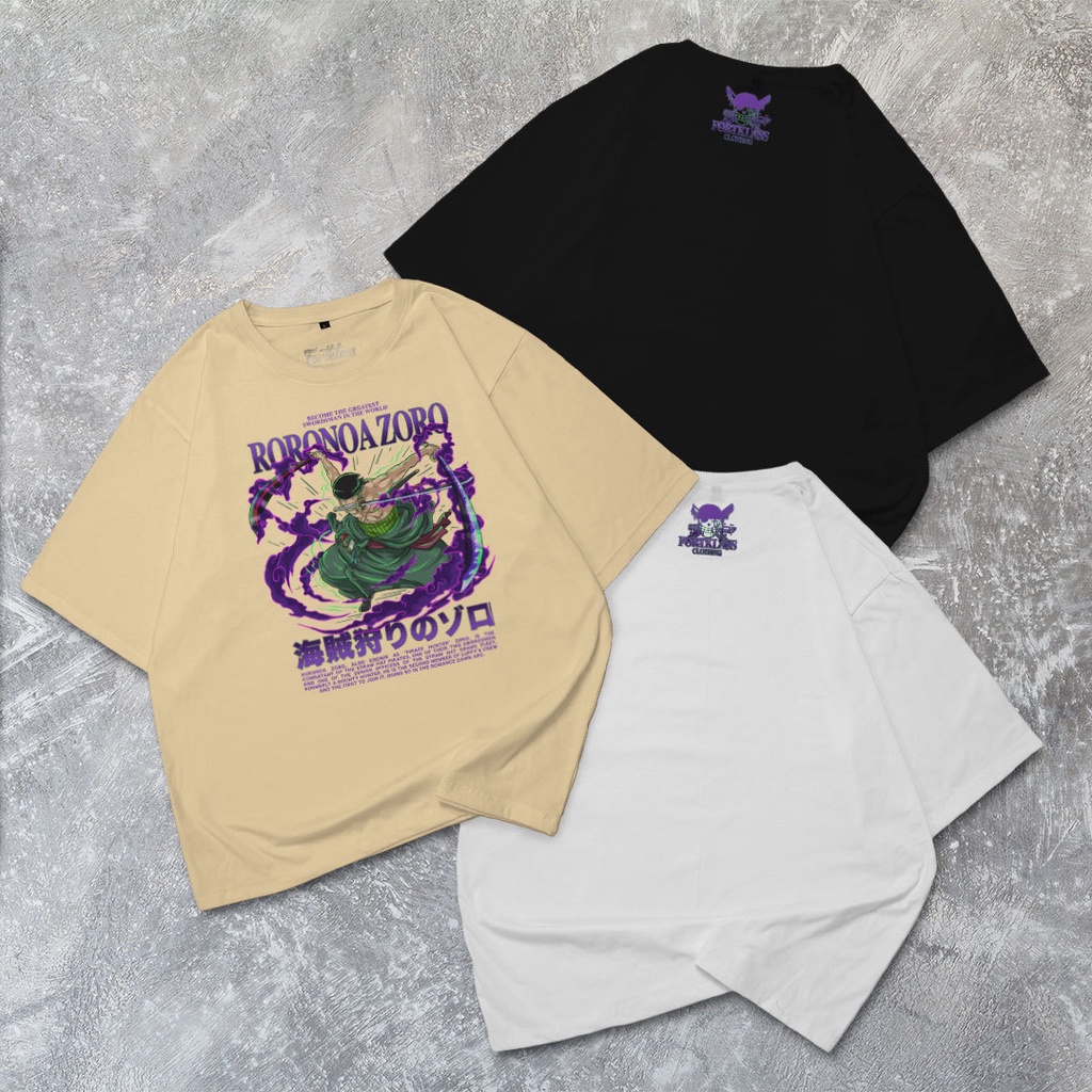 FORTGLASS KAOS ZORO KAOS PRIA KAOS DISTRO TSHIRT PRIA TSHIRT DISTRO KAOS MOTIF SABLON PREMIUM OVERSIZE PRIA
