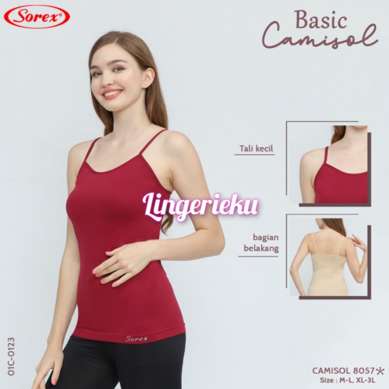 Sorex 8057 Tanktop Wanita Kamisol Tali Kecil Bahan Nilon Spandek