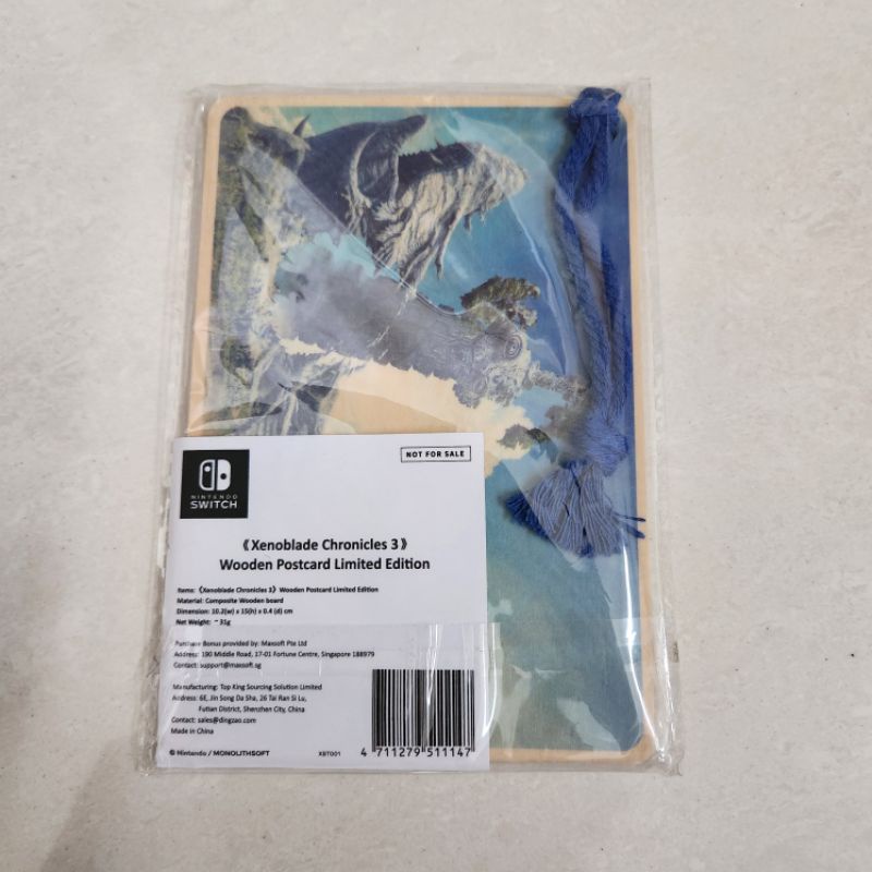 Wooden Postcard Xenoblade Chronicles 3 Limited Edition Nintendo Switch