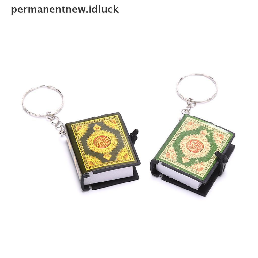 [luckypermanentnew] Gantungan Kunci Islami Alquran Arab Mini Allah Kertas Asli Bisa Baca Liontin Keyring [ID]