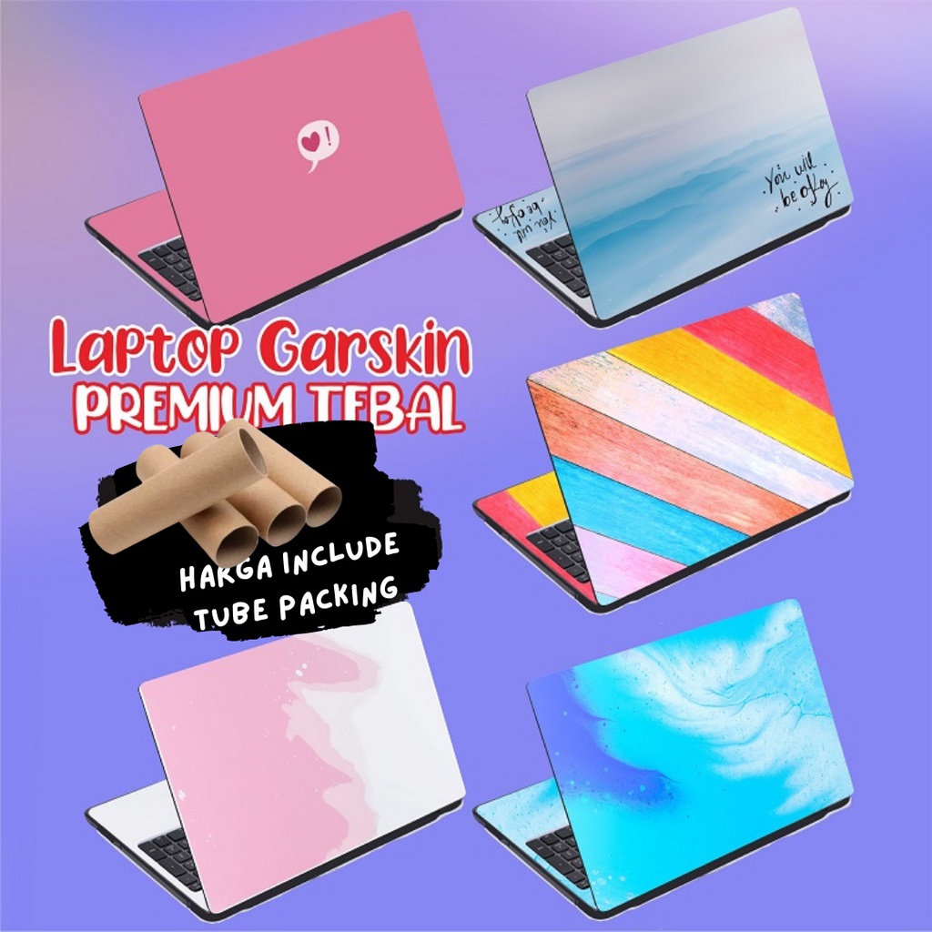 Garskin Laptop Anti Gores Simple Girly Pastel Premium Full set 10 12 13 14 15 inch Universal Untuk Semua Merk Laptop