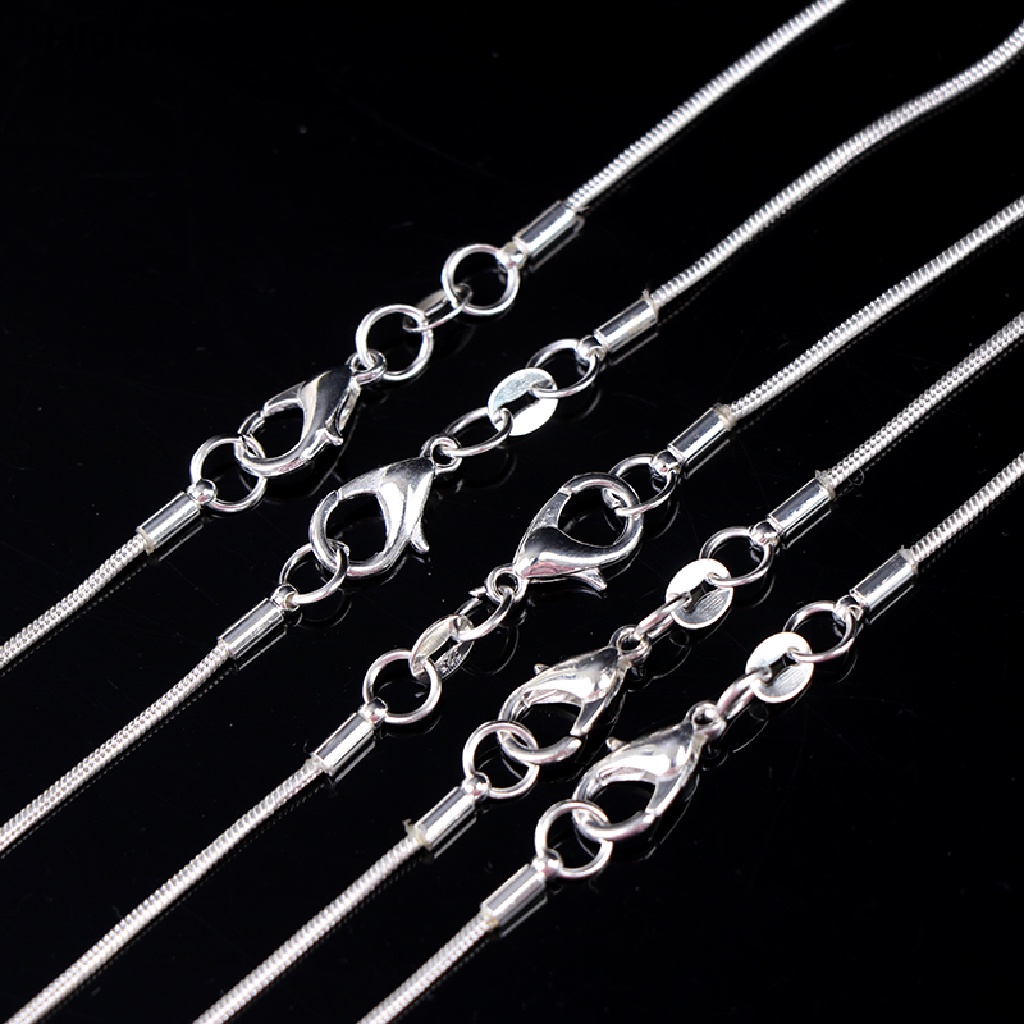 Hbid 5Pc Kalung Perak Silver Plated 1MM Rantai Ular Kalung Perhiasan Chain 45-70CM Glory