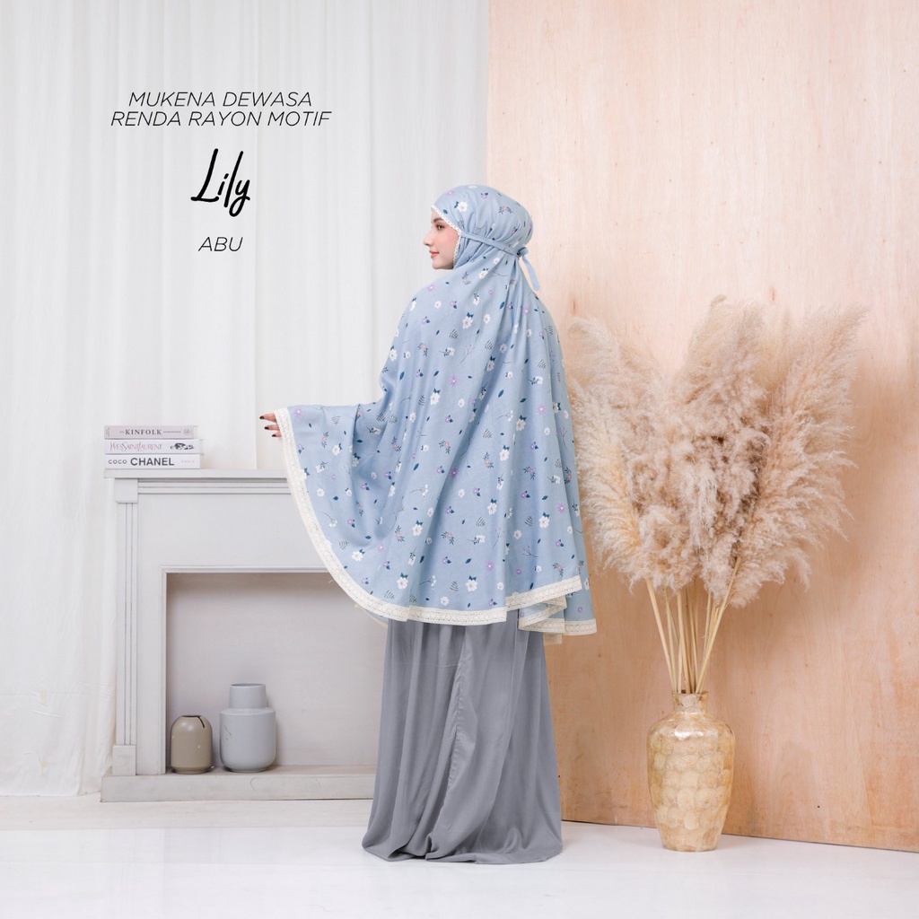 MUKENA BALI TASIK-MUKENA RENDA DEWASA RAYON MOTIF LILY