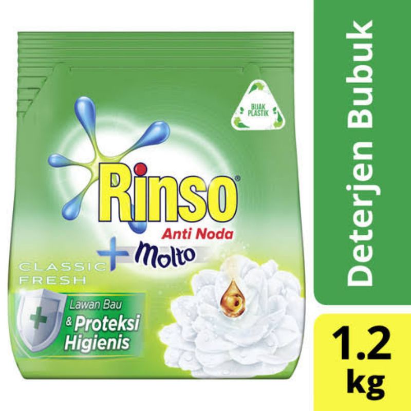 RINSO DETERJEN BUBUK 1200GRAM SABUN CUCI PAKAIAN RINSO PK RINSO BUBUK 1.2KG