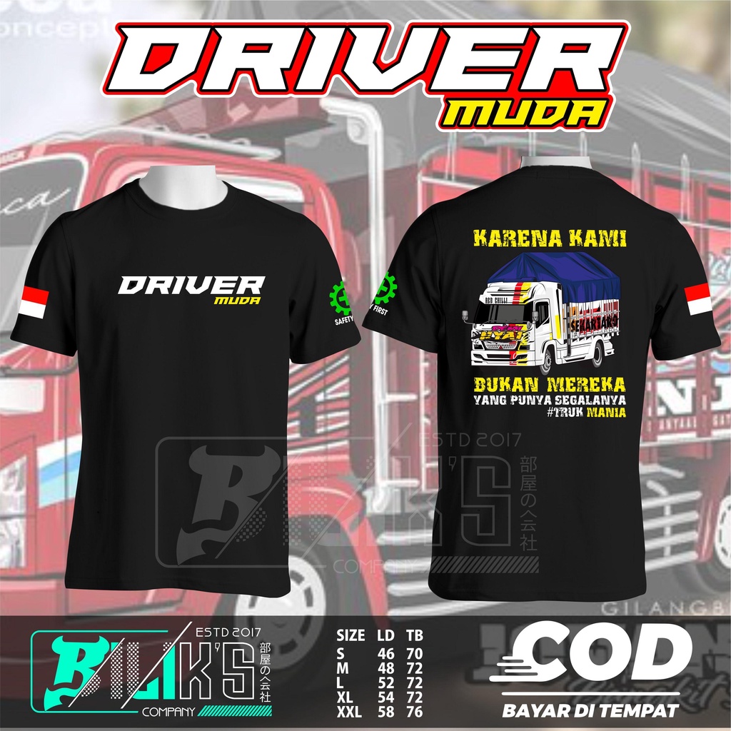 Driver Muda Truk Mania Kaos Driver Size S - Xl Bisa Desain Custom