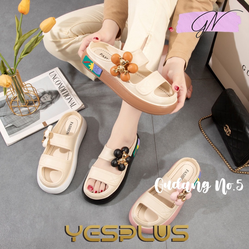 GN-029-1-3 &amp; 5 Sandal Jelly Wanita Fashion Tali Dua Model Terbaru Import PCU