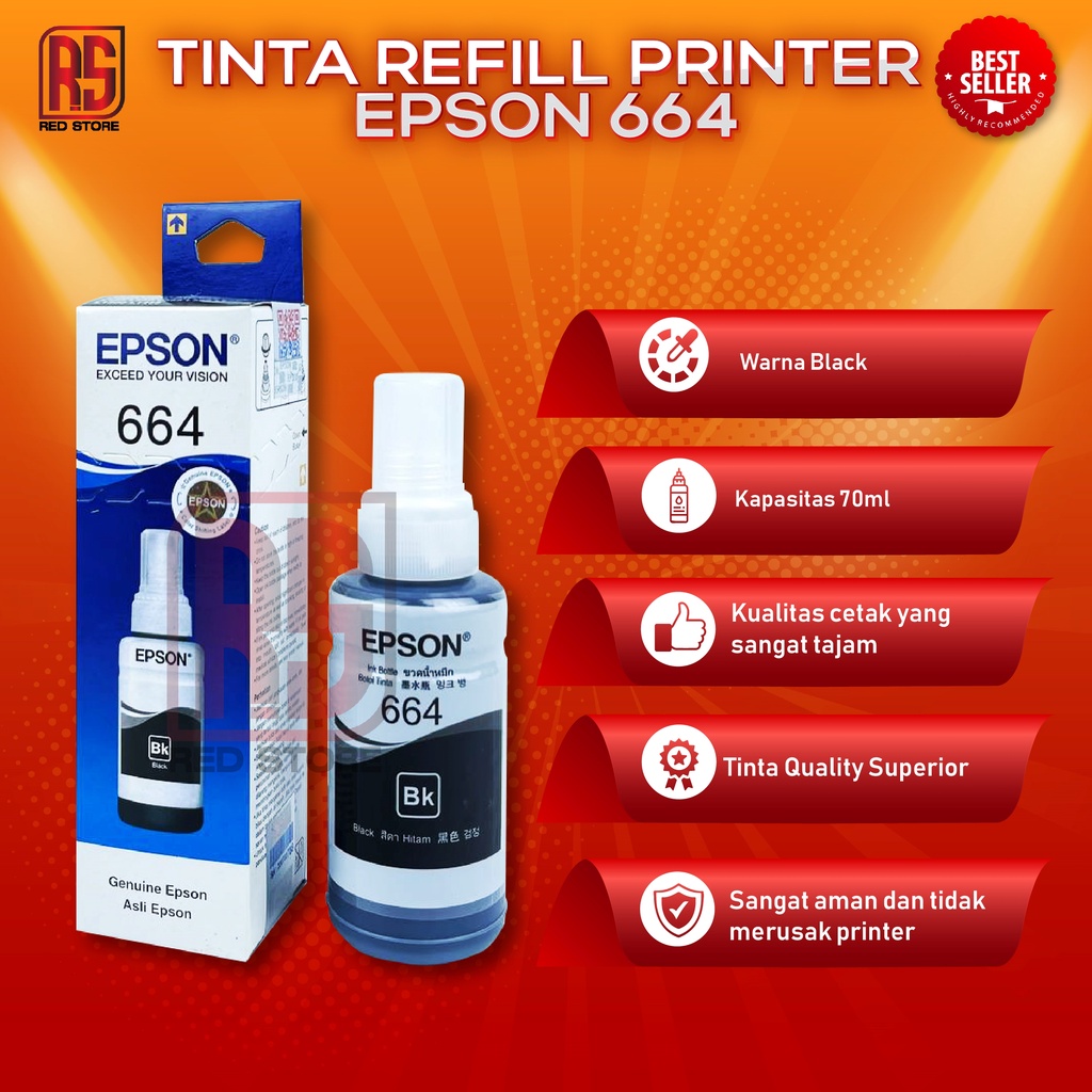 1 SET 4 PCS Tinta Epson 664 Premium For Printer L100 L110 L111 L120 L130 L132 L200 L210 L211 L220 L222 L300 L301 L310 L350 L351 L353 L355 L356 L358 L360 L362 L365 L366 L375 L455 L456 L475 L550 L551 L555 L556 L558 L565 L575 L566 L800 L805 L810 L850 L1300