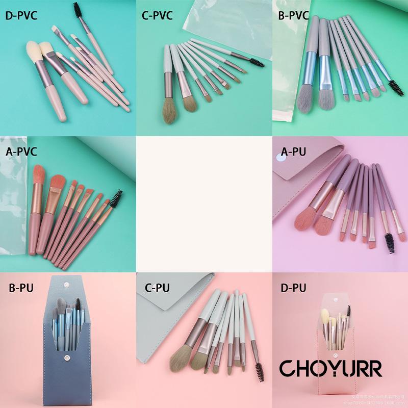 【COD】8 Pcs / Set Brush Makeup Bahan Nilon Untuk Eyeshadow/Blush On/ High Gloss/ Concealer/ Alis / Kuas bulu mata Untuk Makeup Pemula Korea Import-CH