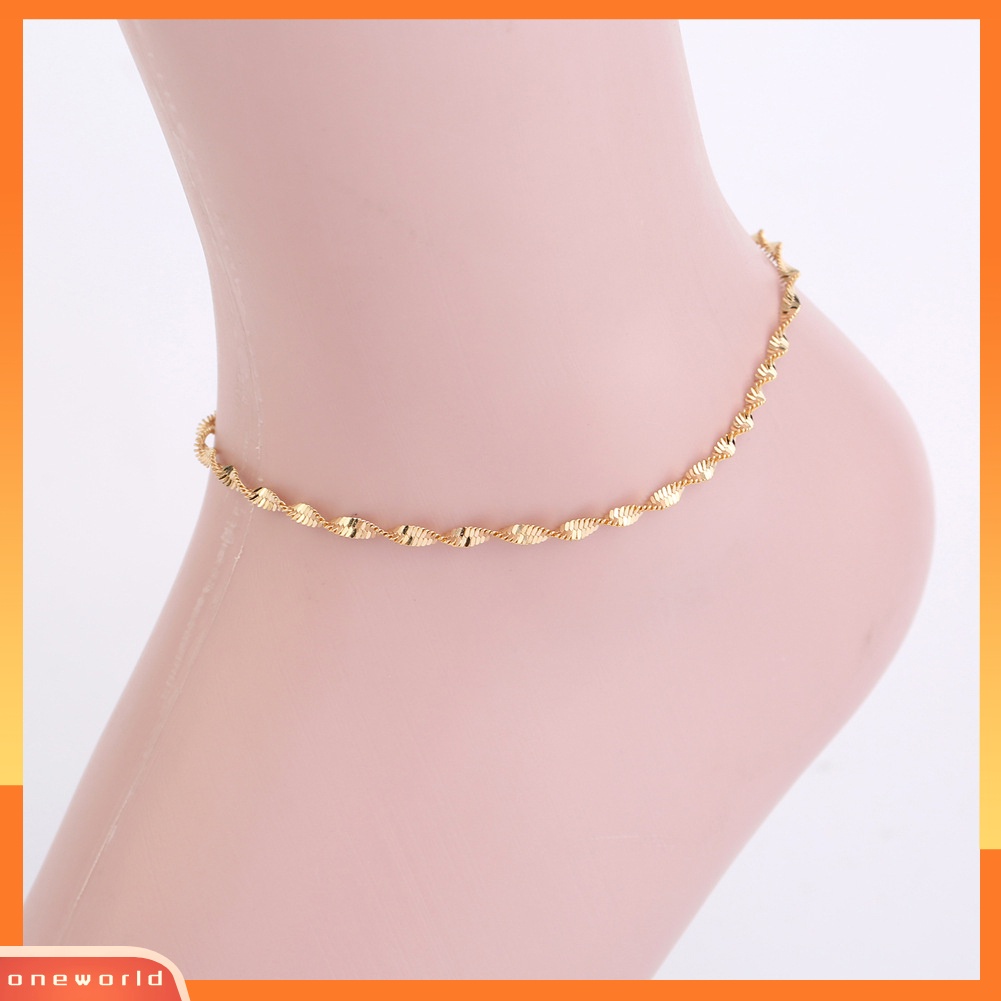 {oneworld} Logam Hati Pesona Gelang Kaki Wanita Musim Panas Pantai Sandal Barefoot Ankle Bracelet