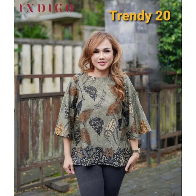 BLOUSE BATIK WANITA BUAT KERJA LAPIS TRIKOT KAIN KATUN HALUS MURAH