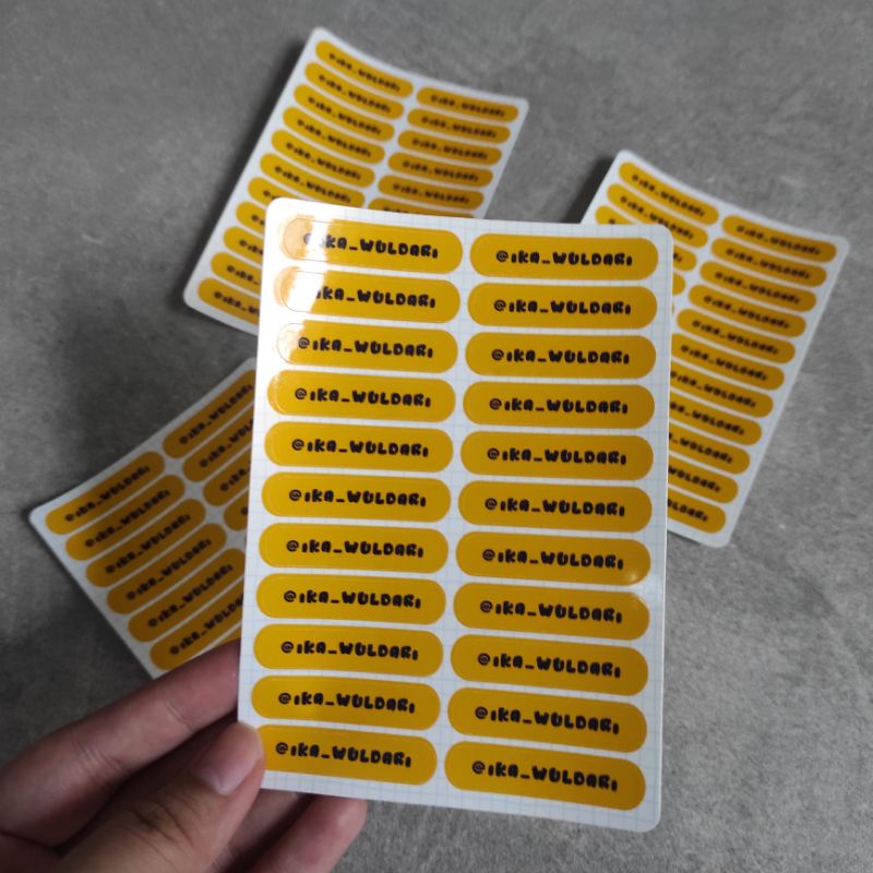 

stiker nama waterproof isi 88 pcs