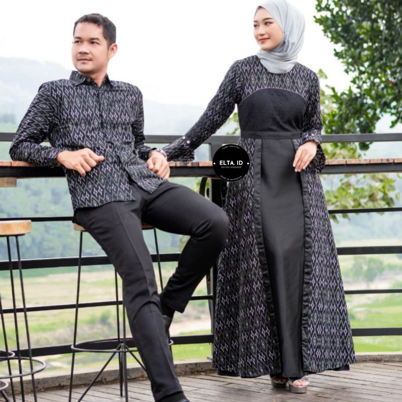 Gamis Couple Keluarga Baju Batik Sarimbit Keluarga Modern Lebaran Terbaru Sarimbit Gamis Jumbo S M L XL XXL