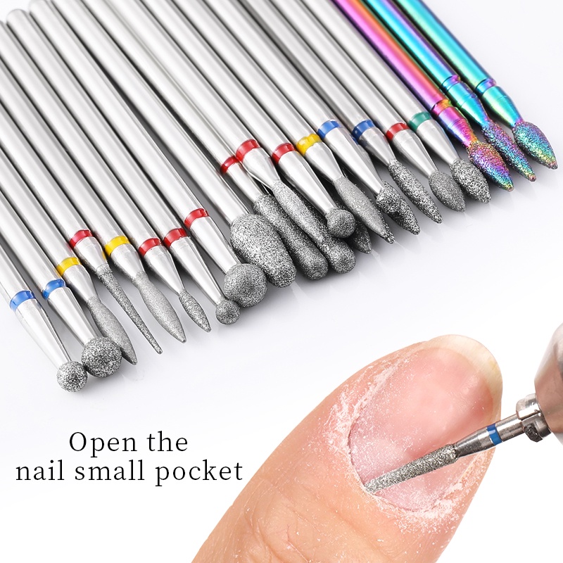 Set Mata Bor Kuku Bahan Baja Tungsten Kepala Gerinda Kuku Untuk Mesin Manicure Pedicure Elektrik 6pcs 7pcs 10pcs