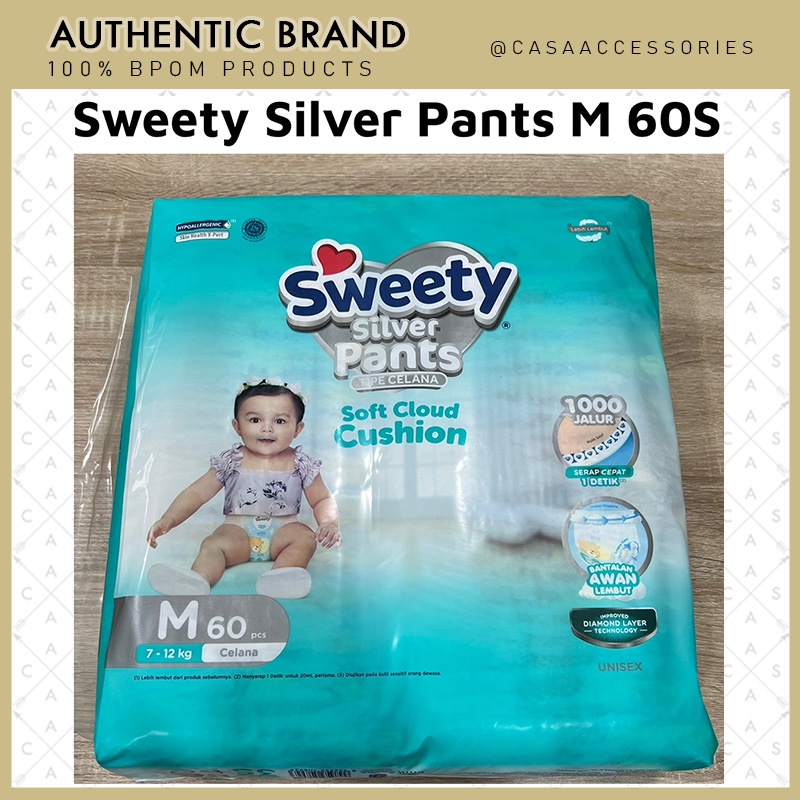 Sweety Silver Pants Size M60 M 60 / Popok Bayi Celana