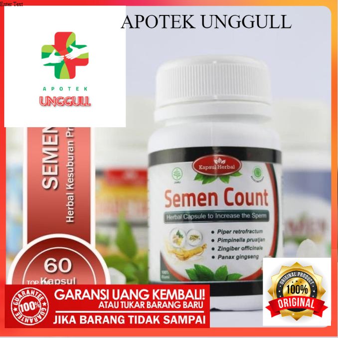

100% ORIGINAL SEMEN COUNT - Kapsul obat jamu Kuat Pria Pengental Penyubur SPERMA