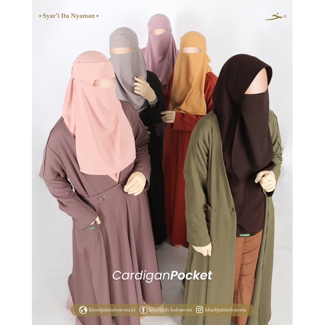 Khadijah Indonesia - Cardigan Pocket | Long Cardigan | Outher Baju Panjang | Muslimah Syari