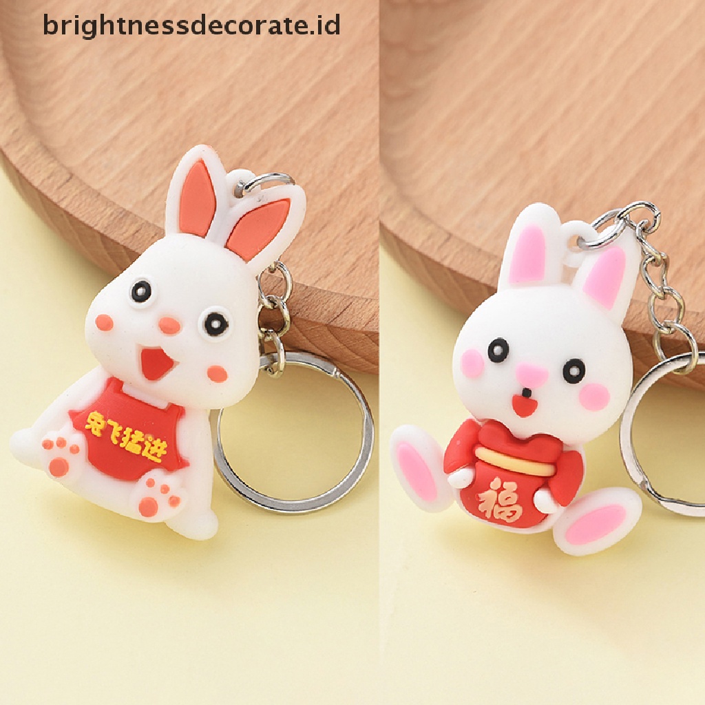 [Birth] 2023kunci Kelinci Tahun Baru Kartun Fortune Rabbit KeyChain Gantungan Kunci Mobil Cincin Mahasiswa Pasangan Tas Liontin [ID]