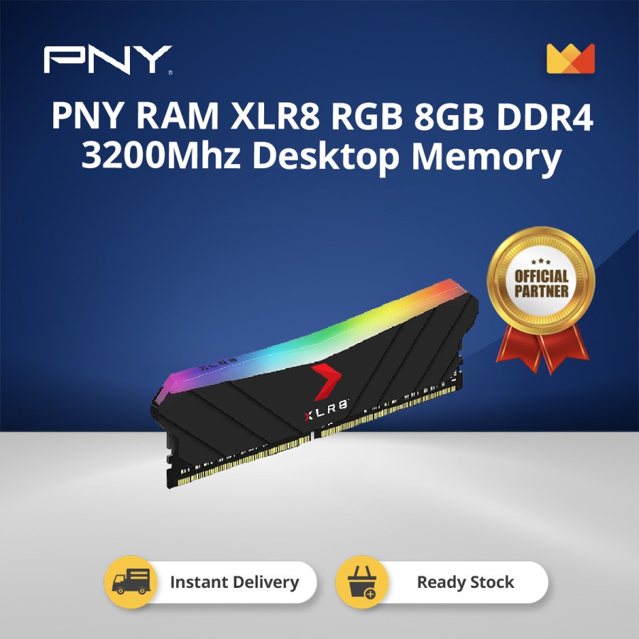 PNY RAM XLR8 RGB 8GB DDR4 3200Mhz Desktop Memory MD8GD4320016XRGB