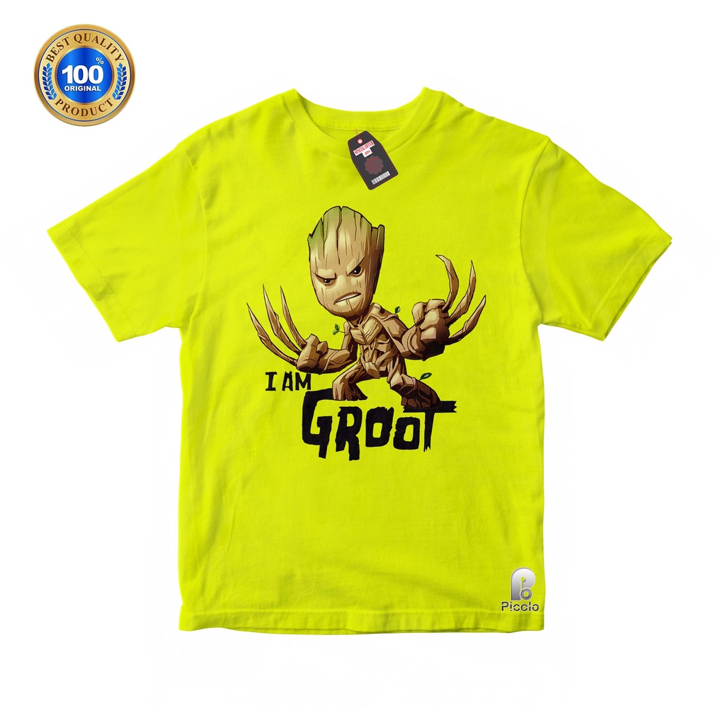 (FREE NAMA) BAJU ANAK KAOS ATASAN ANAK MOTIF KARAKTER KARTUN I AM GROOT UNISEX Bahan COTTUN