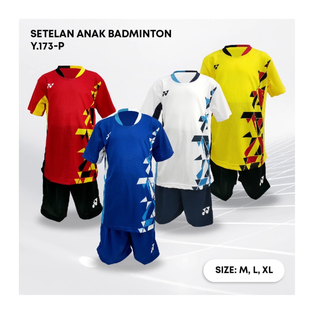 Kaos badminton anak laki-laki ST.Y173 jersey bulutangkis baju celana setelan jersy perempuan stelan t-shirt outfit seragam kostum print olahraga casual suit pakaian jarsey oblong apparel sports jersi sudirman thomas uber cup bulu tangkis merah polos