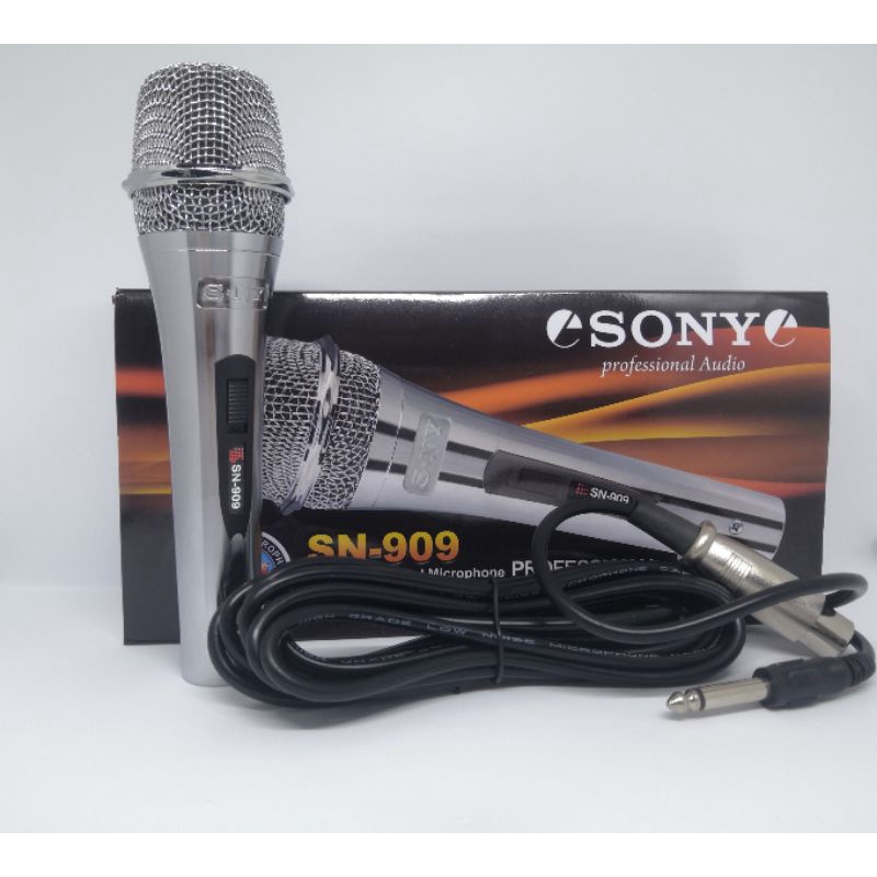 MICROPHONE KABEL SONY SN-909 SN909 DYNAMIC MIC SUARA BAGUS