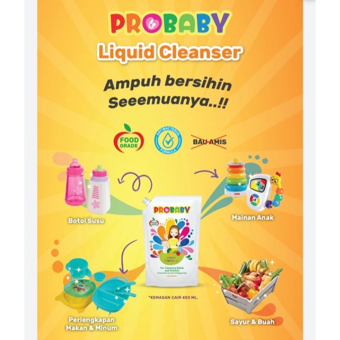 Sabun Cuci Piring Bayi Pro Baby Probaby Liquid Cleanser 450 ml 450ml