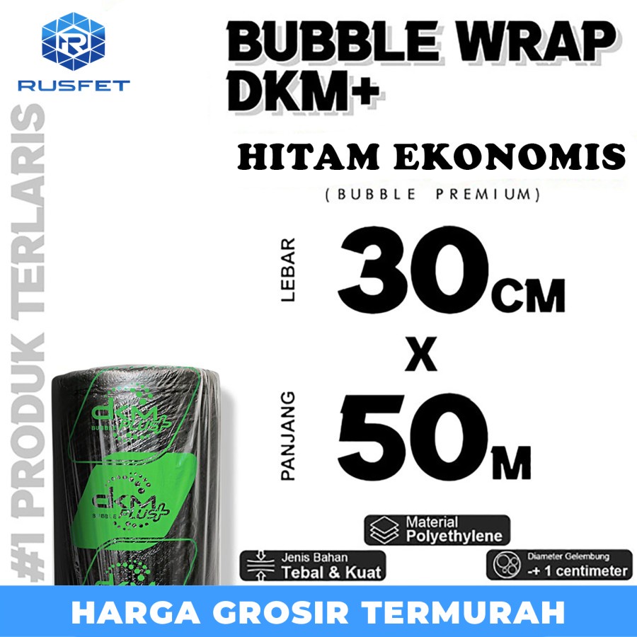 

Bubble Wrap Hitam Ekonomis 30cm x 50m DKM PLUS BUBBLEWRAP ROLL