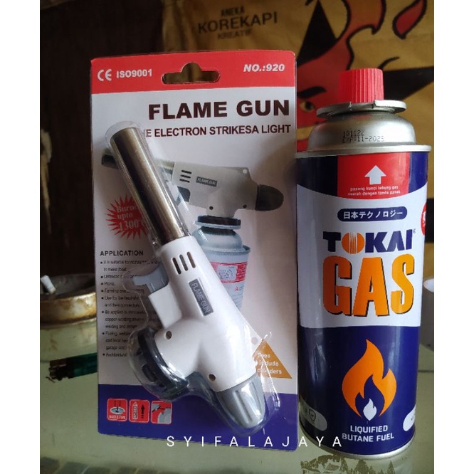 Paket Hemat kepala portable gas torch blow torch flame gun dan gas portable refill