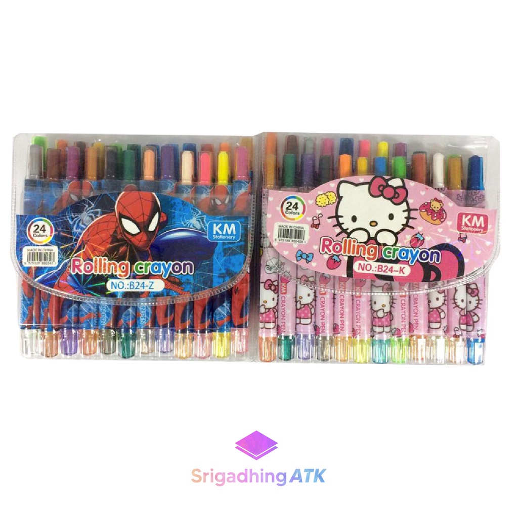 

Crayon Putar 24 Warna - Km Stationery A24 - Random Model