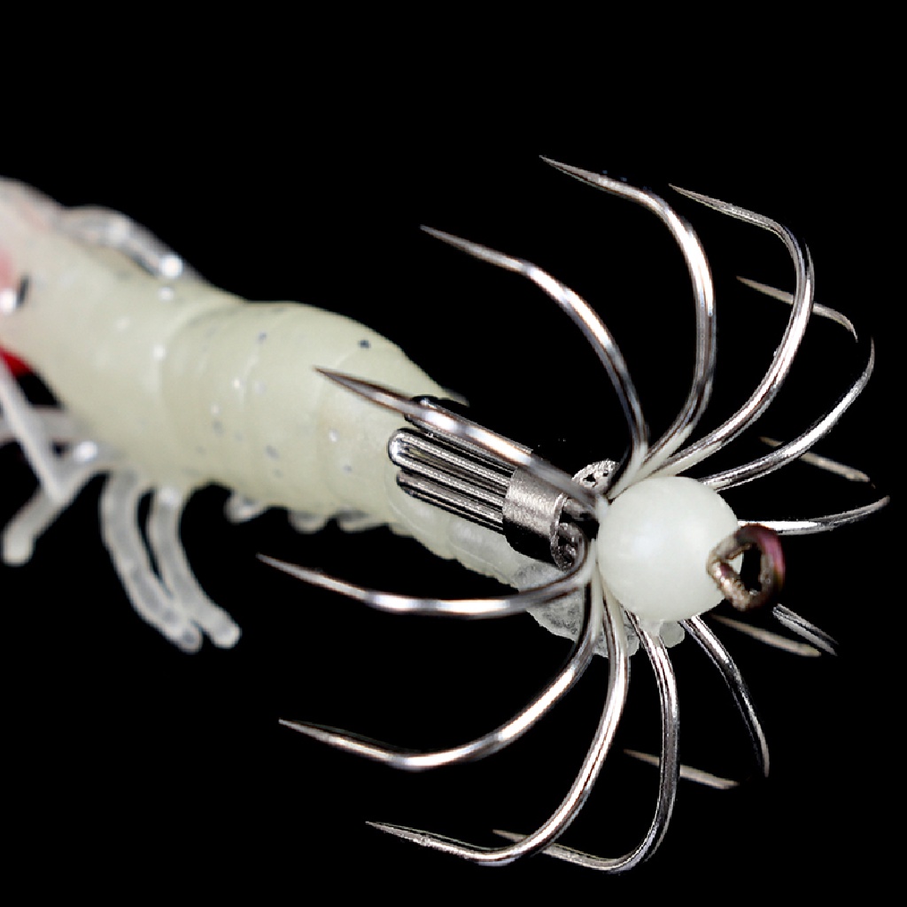 [BFID] 1pc Luminous Squid Jigs Glow Udang Kayu Dengan Kait Gurita Cumi Umpan Pancing [ID]