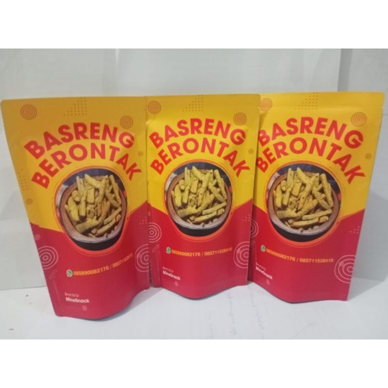 

Basreng Berontak isi 50 gr/Pedasnya cabe bubuk asli dan aroma daun jeruk