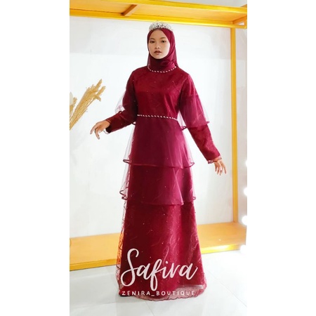 SAFIRA DRESS VOL.2 Baju Pesta Lace bordir motif dan tulle tutu /Gaun Prewedding / Lamaran / Wisuda