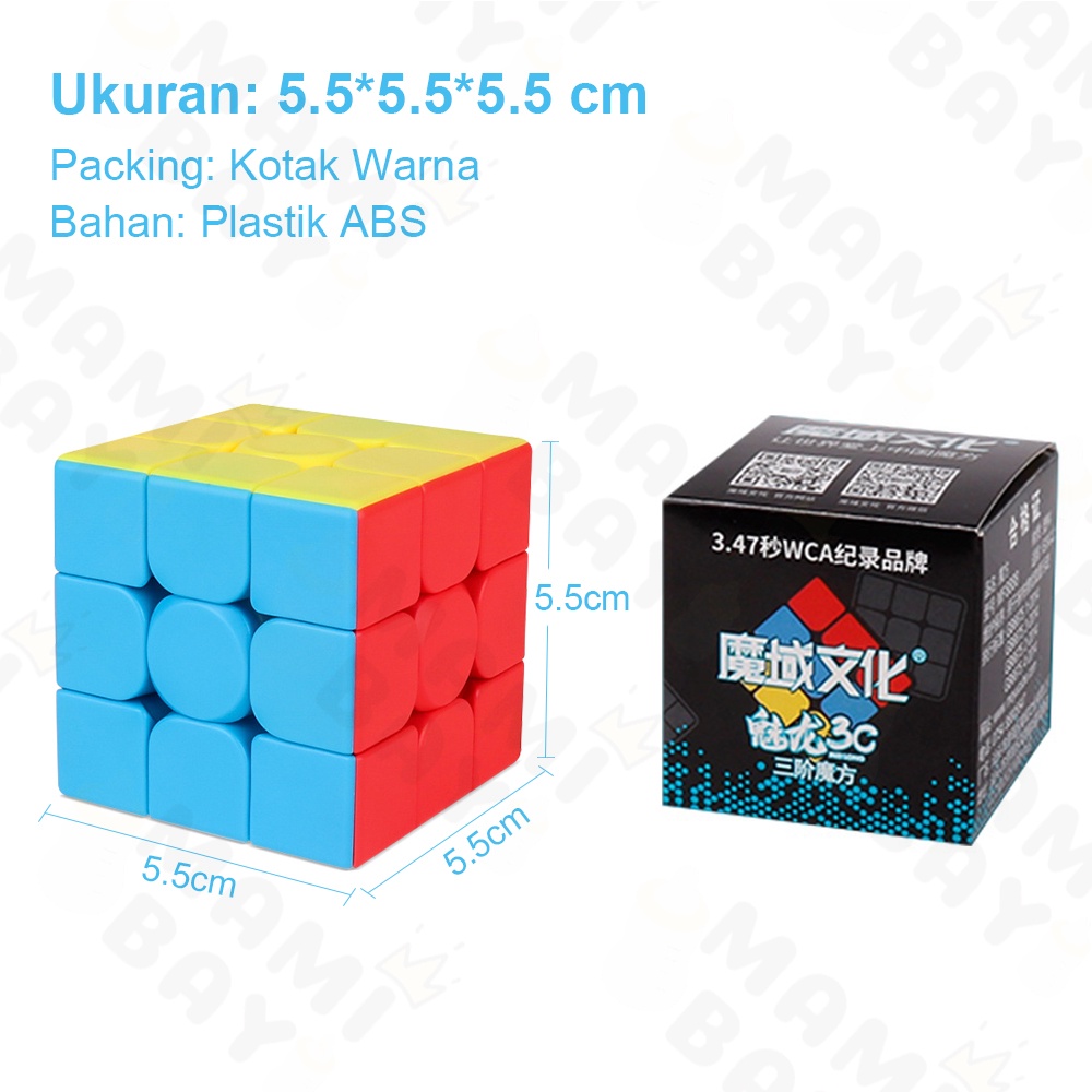 Mamibayi Rubik 3x3 Magnetic Magic Cube/Kubus Ajaib/MoYu Meilong/Speed Cube 3x3