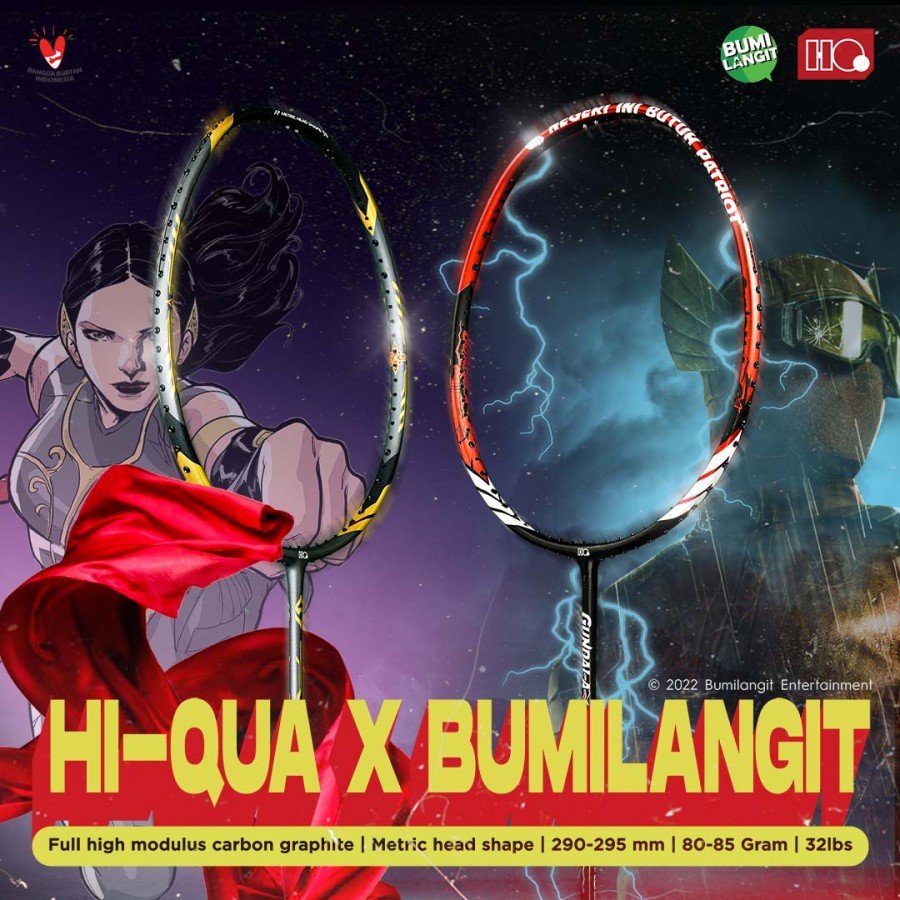 LIMITED EDITION Raket Badminton HI-QUA X BUMILANGIT / Raket Badminton Hi-Qua Special Edition Gundala