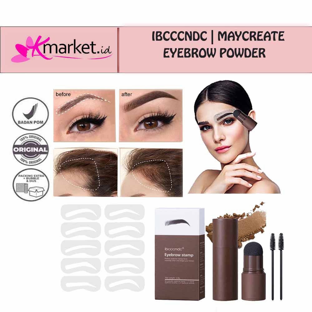 MAYCREATE | IBCCCNDC EYEBROW POWDER | Eyebrow Stamp Instan Hairline And Waterproof With 10 Model Cetakan