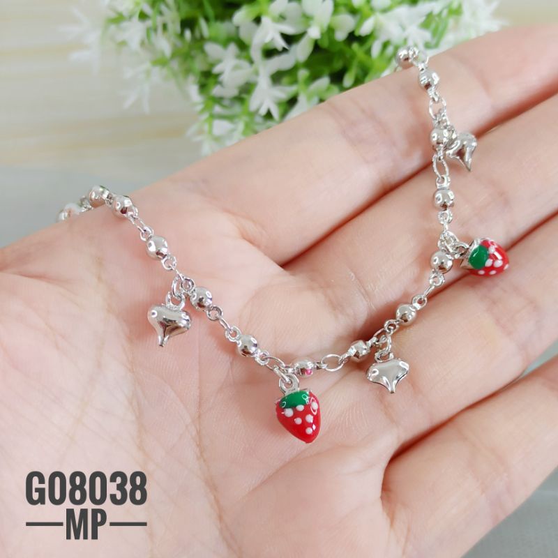 Gelang Tangan / kaki anak Xuping Rantai Silver Strawberry G08038