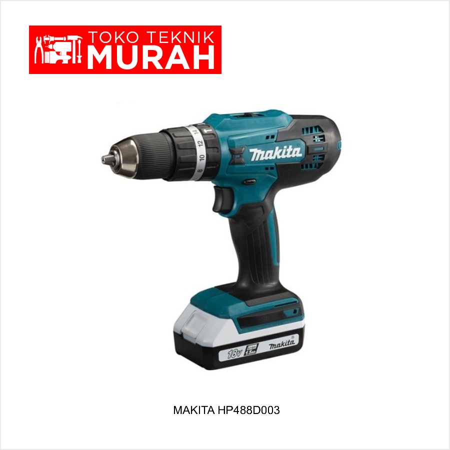 Makita HP488D003 Mesin Bor Cordless 18V Hammer Drill HP 488 D003 batre