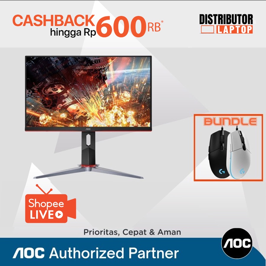 Monitor AOC 24G2SPU FHD 165Hz 1Ms IPS Speaker - Monitor Gaming