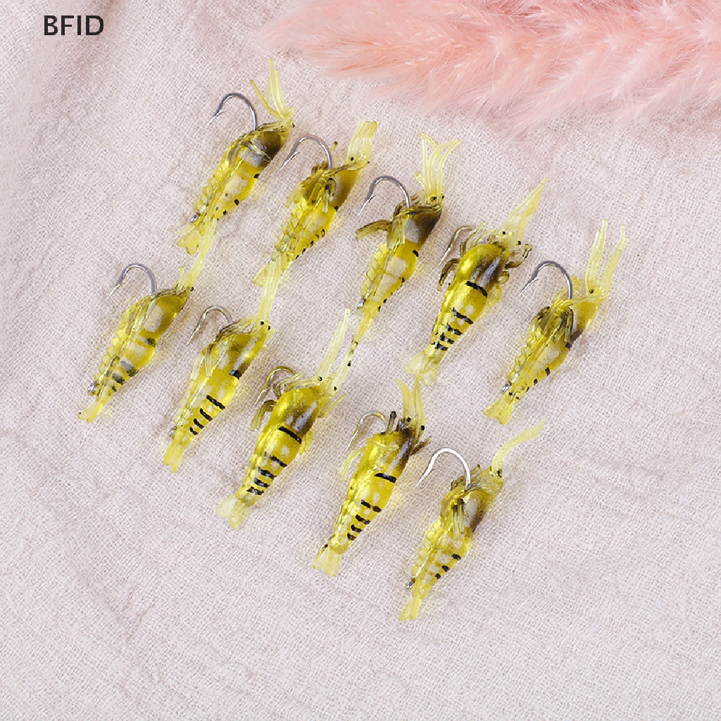 [BFID] Lot 10Pcs Simulasi Udang Lembut Umpan Udang Kait Tackle Bass Fishing Lures  [ID] Baju Kaos Distro Pria Wanita Lengan Panjang [ID]