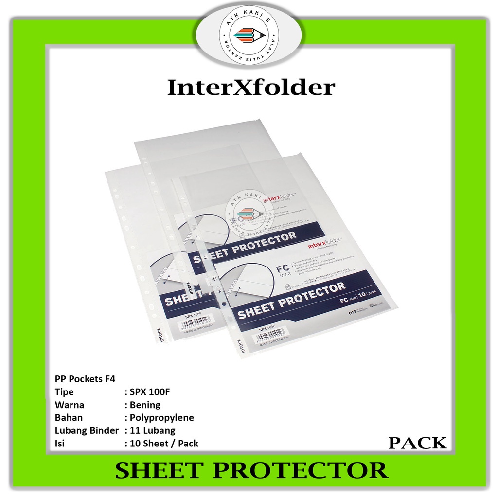 

INTER X FOLDER - Sheet Protector / PP Pockets F4 - Pack