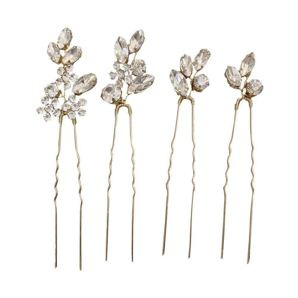 Lily 4Pcs /Set Bunga Hair Pin Handmade Bridesmaids Garpu Rambut Pernikahan Sisir Rambut