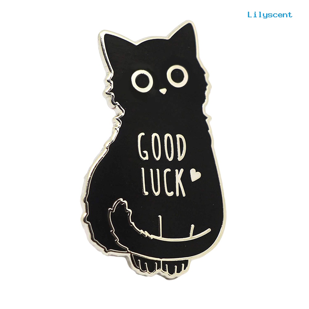 [LS] Good Luck Kartun Kucing Bentuk Bros Pin Kemeja Jaket Kerah Breastpin