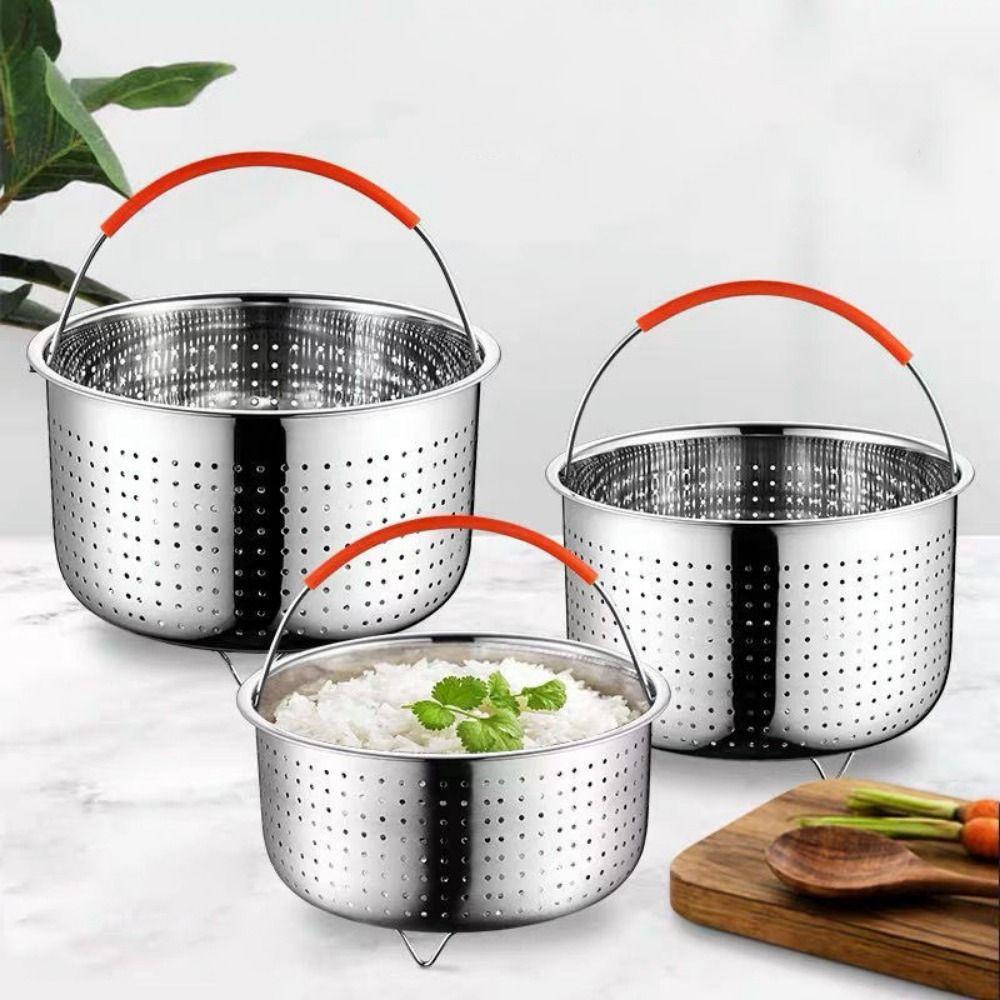 【 ELEGANT 】 Keranjang Steamer Stainless Steel Tahan Lama Untuk Sayuran Telur Pot Aksesoris Tahan Karat Anti Panas Rice Cooker Steamer