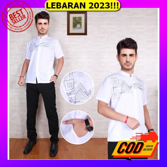 Baju Kemeja Koko Kurta Dewasa Lengan Pendek Adem Katun Toyobo Mewah Size S M L Xl 2Xl 3Xl Kualitas P