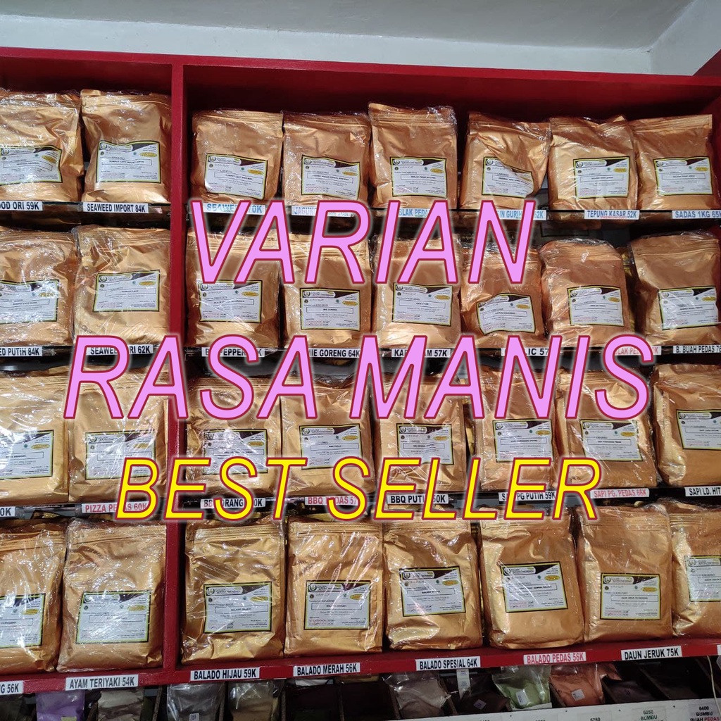 

BUMBU TABUR ANEKA RASA MANIS 1 KG (VARIAN BEST SELLER) COCOK UNTUK TABURAN CAKE, ANEKA KRIPIK PISANG, POPCORN, RUJAK JAMBU KRISTAL, RUJAK BUAH, DLL.