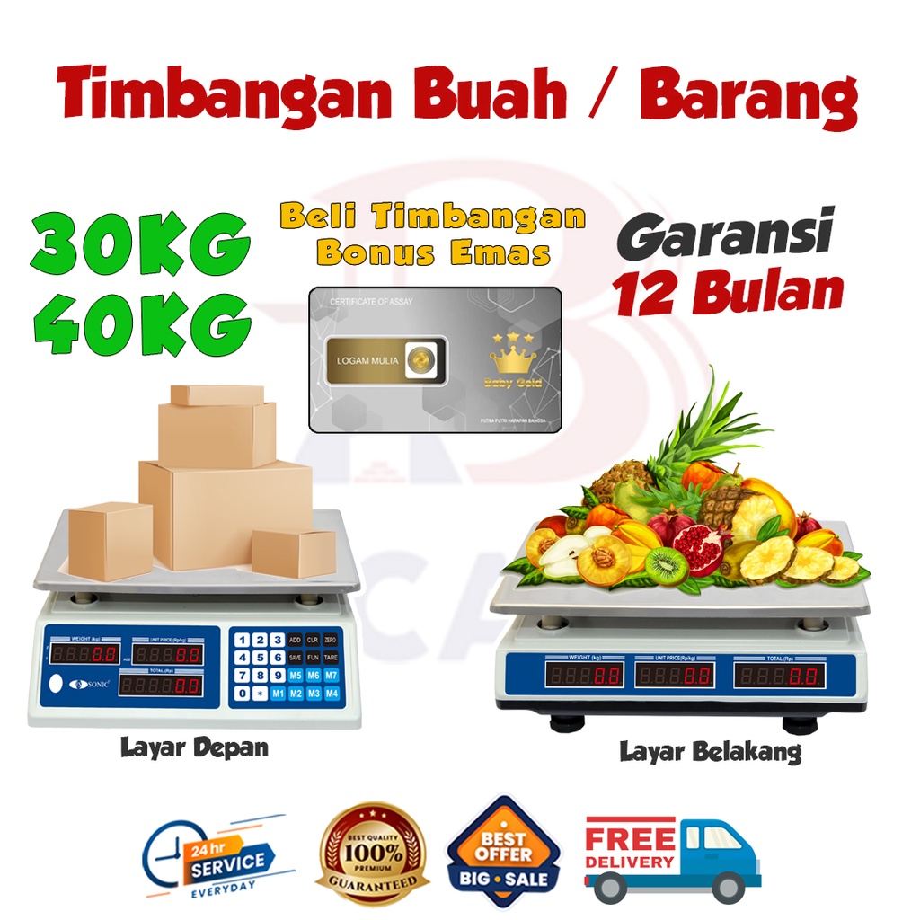 Timbangan Digital 40kg / Timbangan Buah Digital /Timbangan Sembako Digital / Timbangan Sayur Digital
