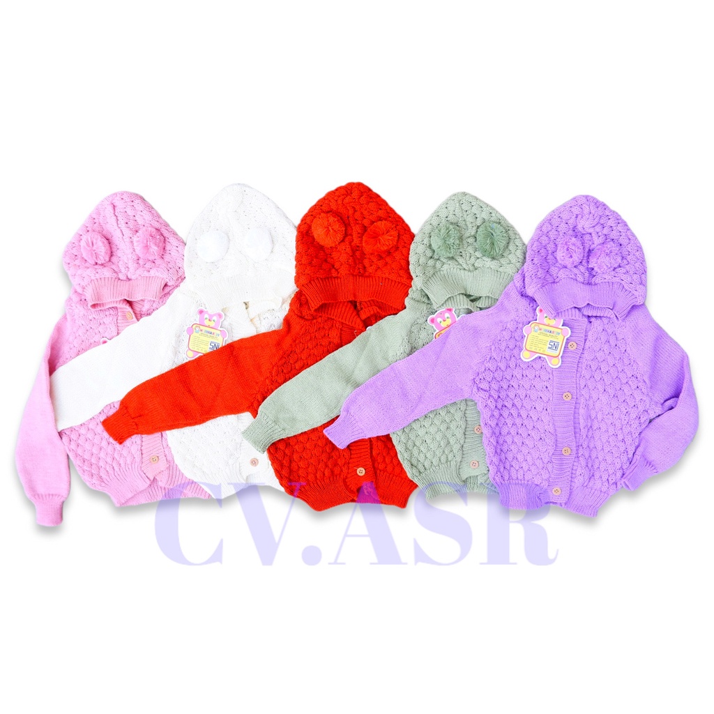 Jumper Hoodie Rajut Anak 0-6 Bulan SNI Unisex Jumpsuit Bayi Lembut